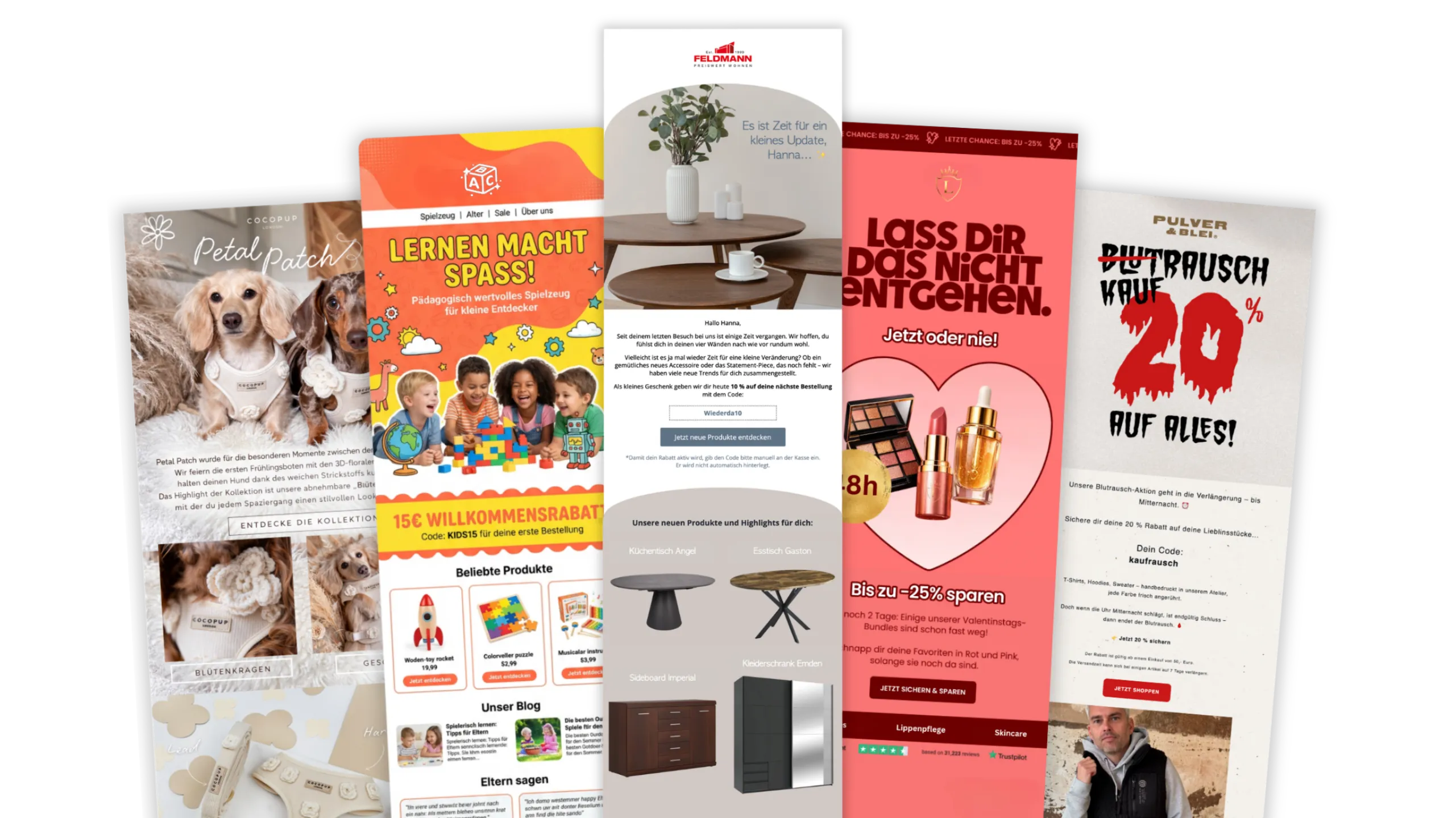 Premium E-Mail Design Beispiele und Templates für Shopify Brands